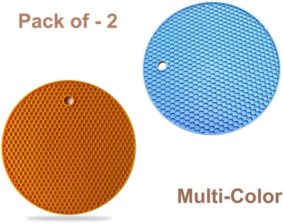 TROVEXX Round Rubber Coaster(Pack of 2)