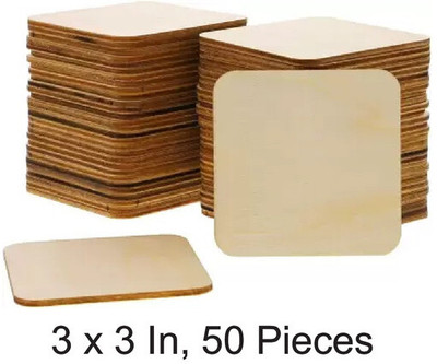 vaeps Rectangle Reversible Wood Coaster Set(Pack of 50)