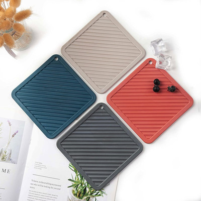 Takositio Square Reversible Rubber, PVC Coaster(Pack of 4)