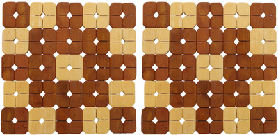 KUBER INDUSTRIES Square Bamboo Coaster Set(Pack of 2)