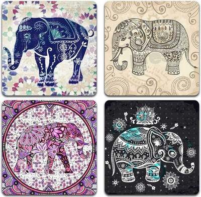 Proxoto Square Wood Coaster Set(Pack of 4)