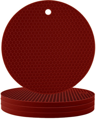 My Creative Hut Round Rubber Coaster Set(Pack of 4)