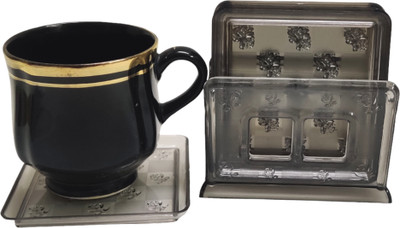 Gift Collection Square Reversible PVC Coaster Set(Pack of 6)