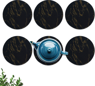KUBER INDUSTRIES Round Medium Density Fibreboard Coaster(Pack of 6)