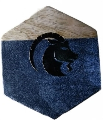 JITU Rectangle Reversible Stone, Wood Coaster Set(Pack of 4)