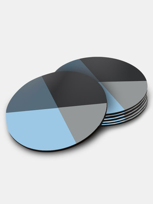 Macmerise Round Medium Density Fibreboard Coaster Set(Pack of 6)