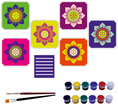 ACi Square Reversible Medium Density Fibreboard Coaster Set(Pack of 6)