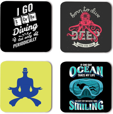 RADANYA Square Wood Coaster Set(Pack of 8)