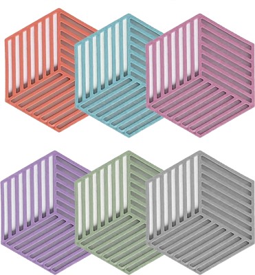 HUNCHA Hexagon Reversible Rubber Coaster Set(Pack of 6)