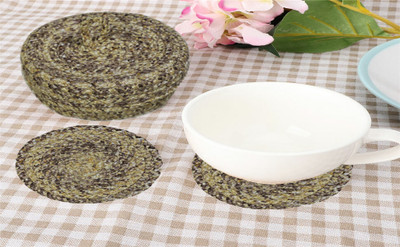 LADLI JEE Round Reversible Polyester Coaster Set(Pack of 6)
