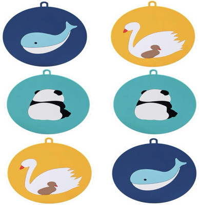 olwick Round Rubber Coaster Set(Pack of 6)