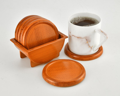 SUNLIFE Round Reversible PVC Coaster Set(Pack of 6)