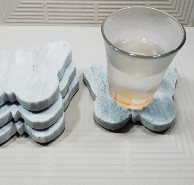 KRAFT CLOUDS Triangle Marble Coaster Set(Pack of 4)