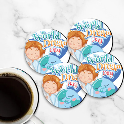 StarLaser Round Acrylic Coaster Set(Pack of 4)