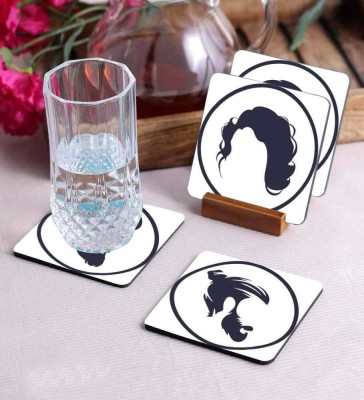 ShikharRetails Square Wood Coaster(Pack of 4)