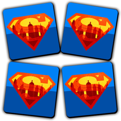 Get Fatang Square Reversible Wood Coaster Set(Pack of 4)