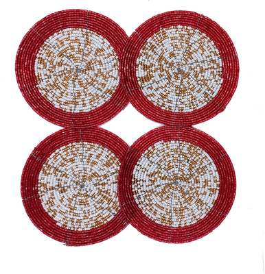 estore Round Glass Coaster Set(Pack of 4)