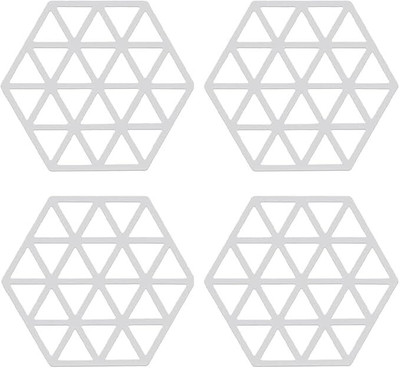 KOOSHLO Triangle Reversible Rubber Coaster(Pack of 4)