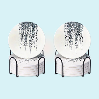KUBER INDUSTRIES Round Stone Coaster Set(Pack of 12)