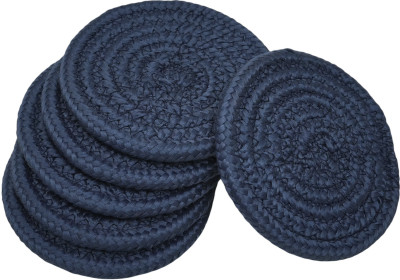 AURKA Round Reversible Cotton, Polypropylene Coaster Set(Pack of 6)