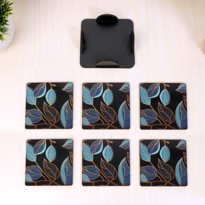 Sketchfab Square Wood Coaster Set(Pack of 6)