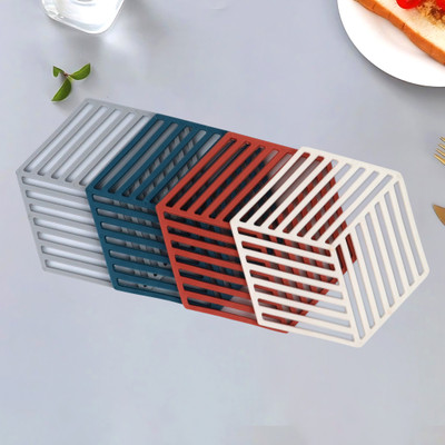 NFI essentials Hexagon Reversible Rubber Coaster Set(Pack of 4)