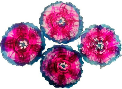 Revees Clive Round Reversible Resin Coaster Set(Pack of 4)