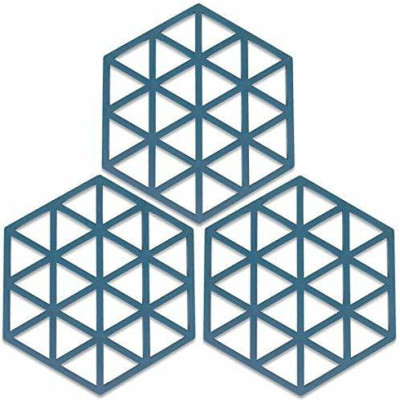 Cathiya sales Hexagon Reversible PVC Coaster Set(Pack of 3)