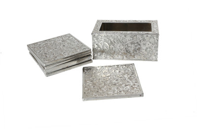 CSM Square Reversible Metal Coaster Set(Pack of 6)