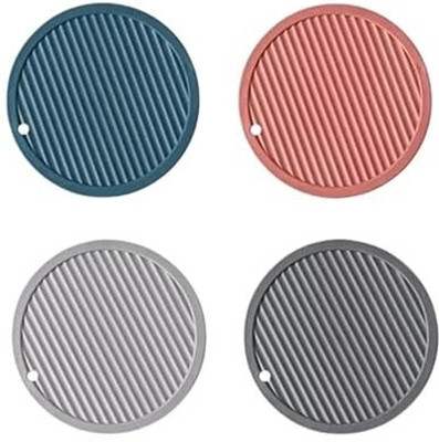 Naidev Round Reversible PVC Coaster Set(Pack of 4)