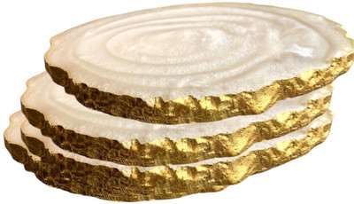 InsTook Round Reversible Resin Coaster Set(Pack of 4)