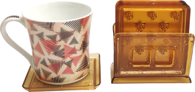 Gift Collection Square Reversible PVC Coaster Set(Pack of 6)