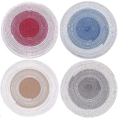 openZest Round Cotton Coaster Set(Pack of 4)