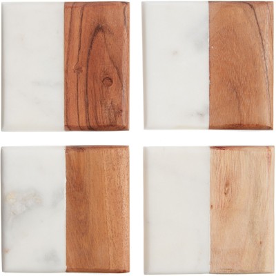 SWHF Square Marble Coaster Set(Pack of 4)