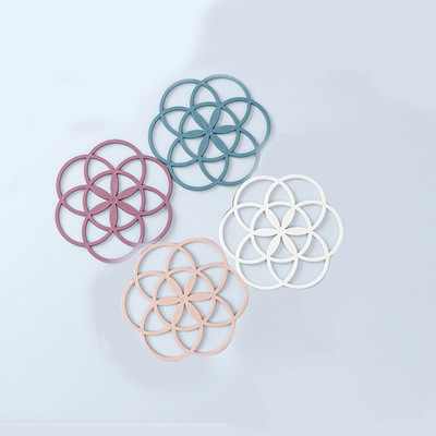 Zibuyu Hexagon Reversible Woolen Coaster Set(Pack of 4)