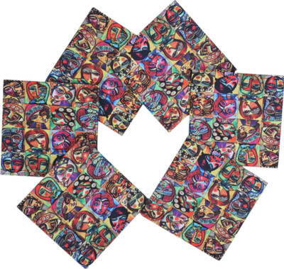 INDHA Square Hardboard Coaster Set(Pack of 6)