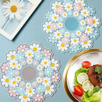 ZWEELAY Round Reversible PVC Coaster Set(Pack of 3)