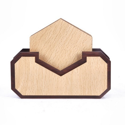 YIXT Hexagon Reversible Wood Coaster Set(Pack of 6)