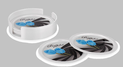Moltres Round Reversible PVC Coaster Set(Pack of 6)