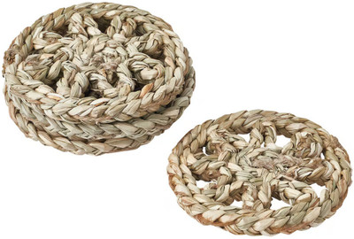 IKEA Round Reversible Jute Coaster Set(Pack of 4)