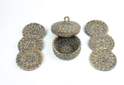 LADLI JEE Round Reversible Polyester Coaster Set(Pack of 6)