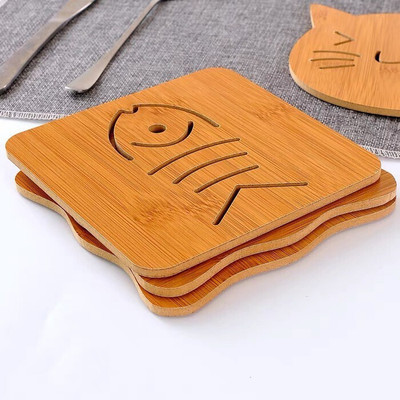 olwick Square Reversible Wood Coaster Set(Pack of 4)
