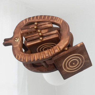 WOODAURA19 Round Reversible Wood Coaster Set(Pack of 6)