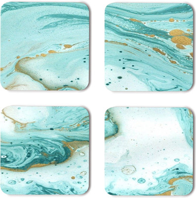 Coastify Square Wood Coaster Set(Pack of 8)