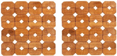 HOKiPO Square Bamboo Coaster Set(Pack of 2)