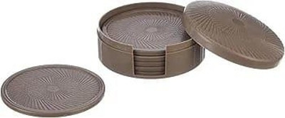 HARI SALES Round Reversible PVC Coaster Set(Pack of 6)