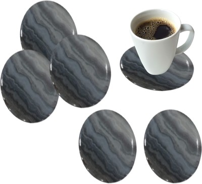 zido Round Melamine Coaster Set(Pack of 6)