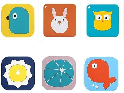 ShilpSukh Square Reversible PVC Coaster Set(Pack of 6)