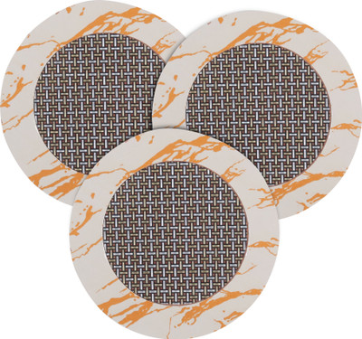 NFI essentials Round Reversible Wood Coaster(Pack of 3)