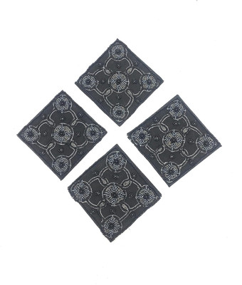 Master Piece Crafts Rectangle Reversible Glass Coaster Set(Pack of 4)